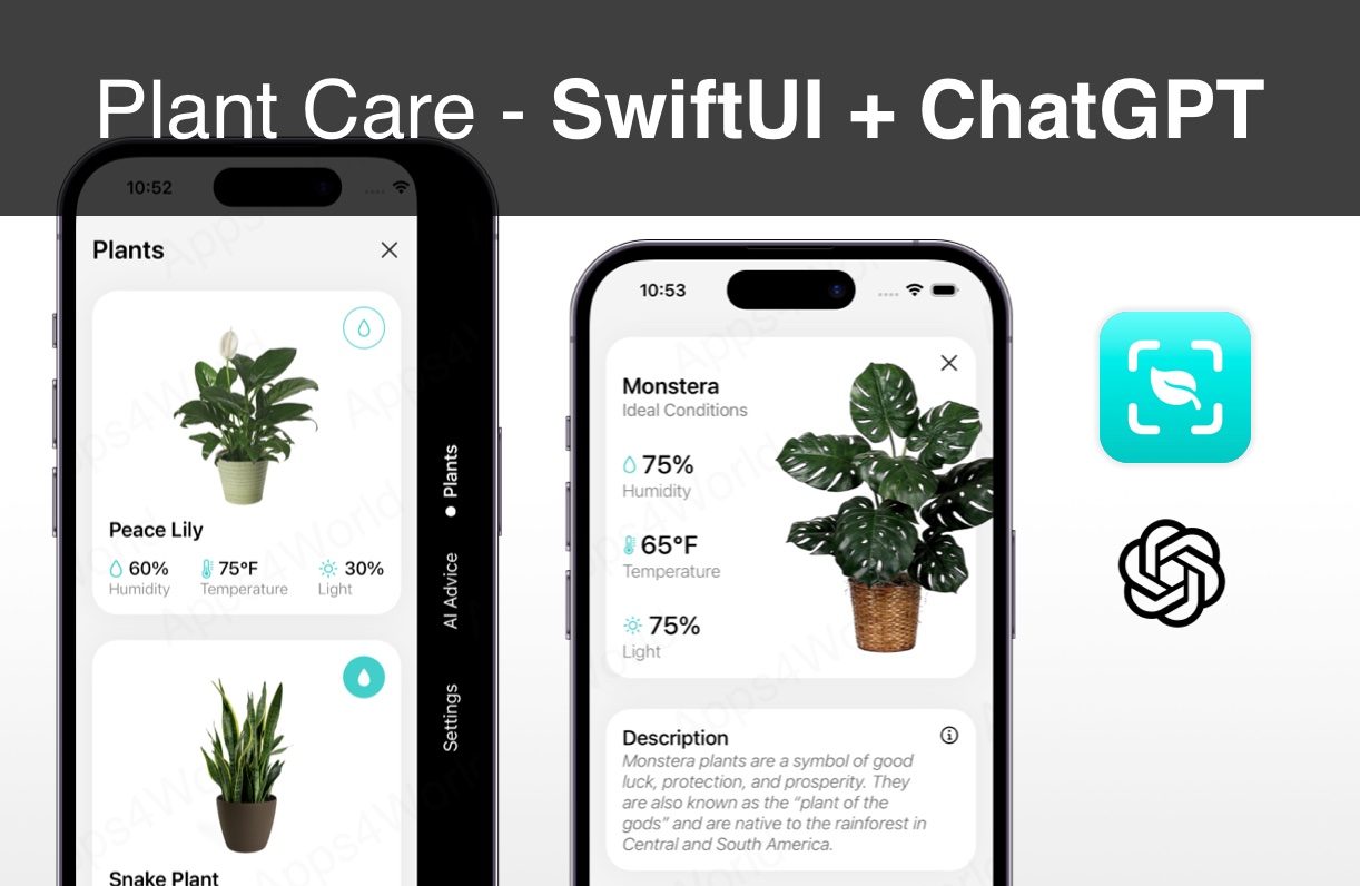 Plant Care iOS app template